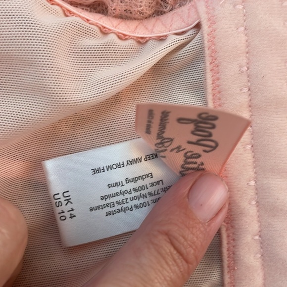 NWOT Bettie Page x playful promises satin bra and garter belt retro size 14 10 L - Picture 12 of 12